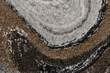 Eclipse Modern Cream/Mocha Abstract Medium Pile Rug