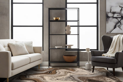 Eclipse Modern Cream/Mocha Abstract Medium Pile Rug