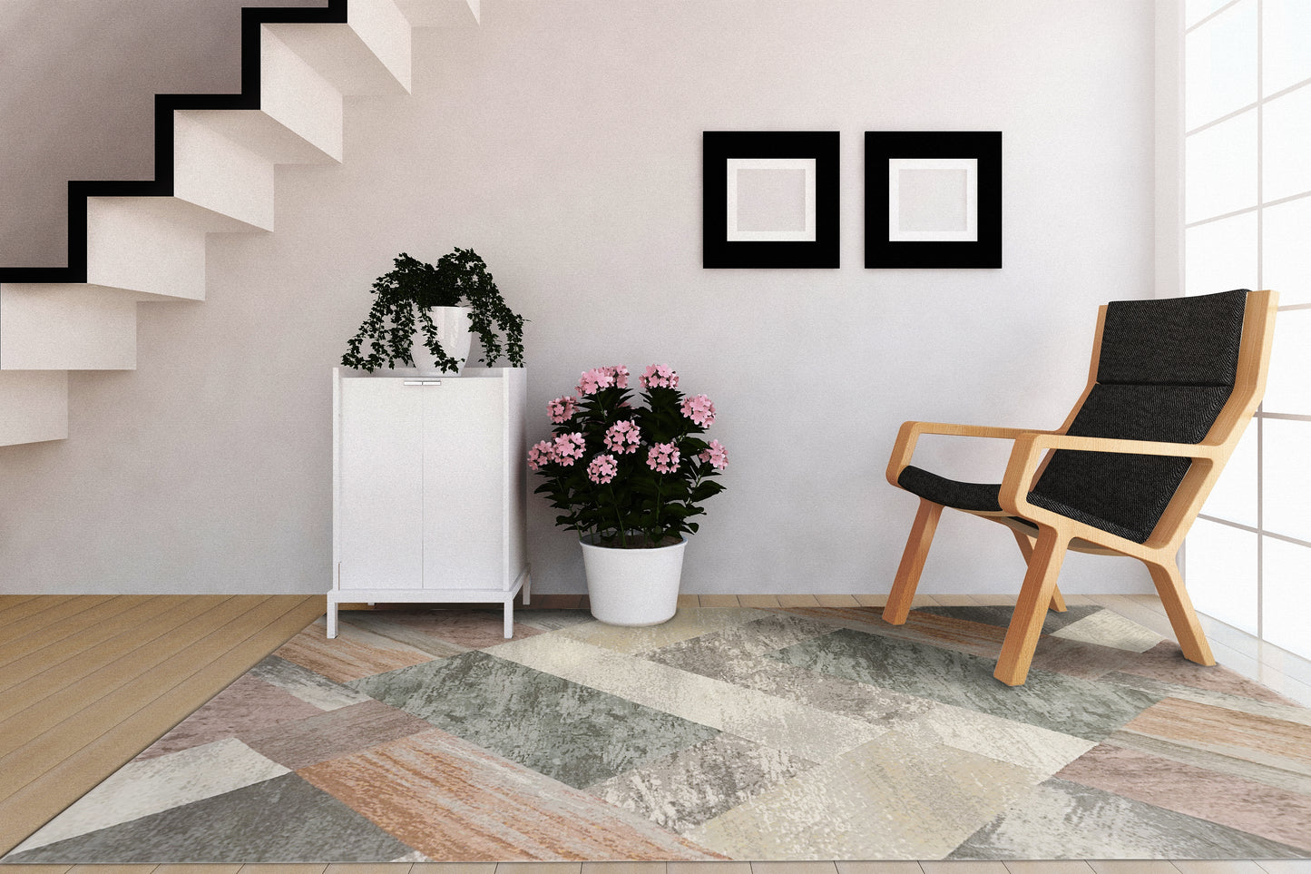 Eclipse Contemporary Multi Geometric Medium Pile Rug