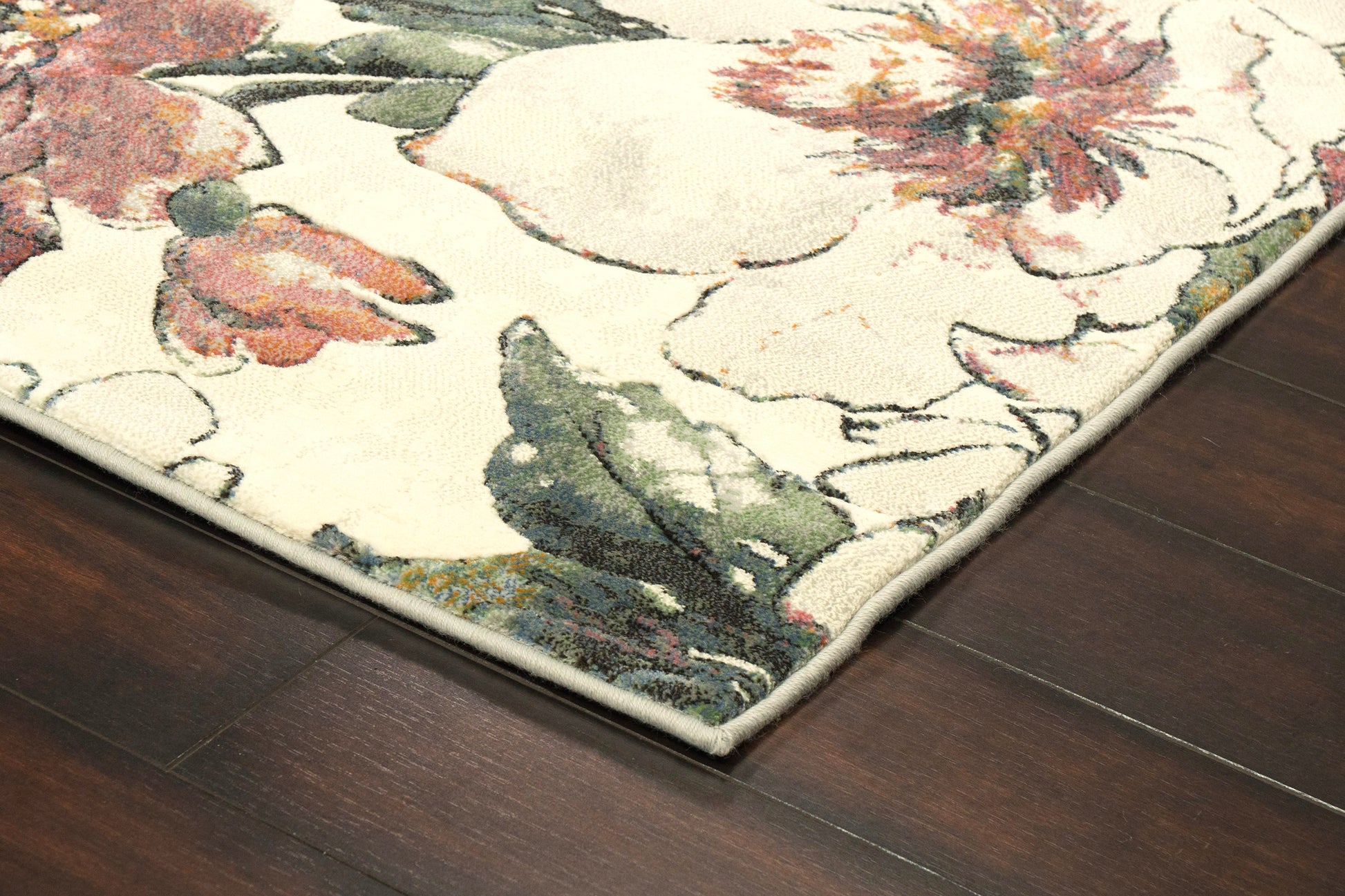 Eclipse Contemporary Beige/Multi Floral Medium Pile Rug