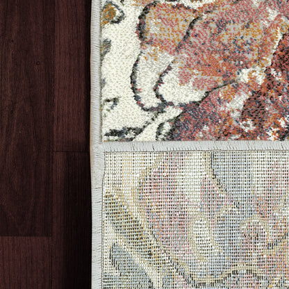 Eclipse Contemporary Beige/Multi Floral Medium Pile Rug
