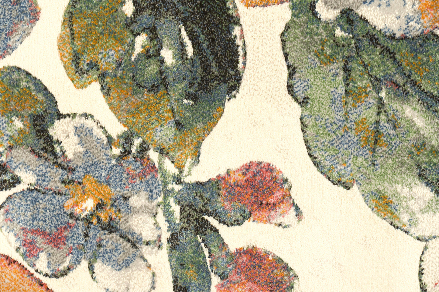 Eclipse Contemporary Beige/Multi Floral Medium Pile Rug