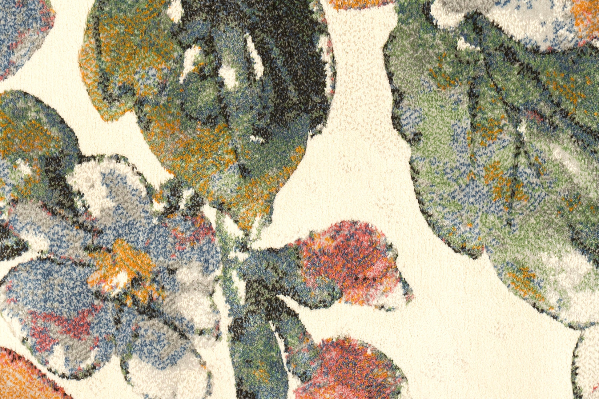 Eclipse Contemporary Beige/Multi Floral Medium Pile Rug