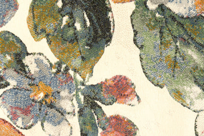 Eclipse Contemporary Beige/Multi Floral Medium Pile Rug