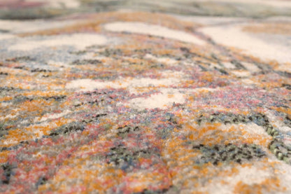 Eclipse Contemporary Beige/Multi Floral Medium Pile Rug