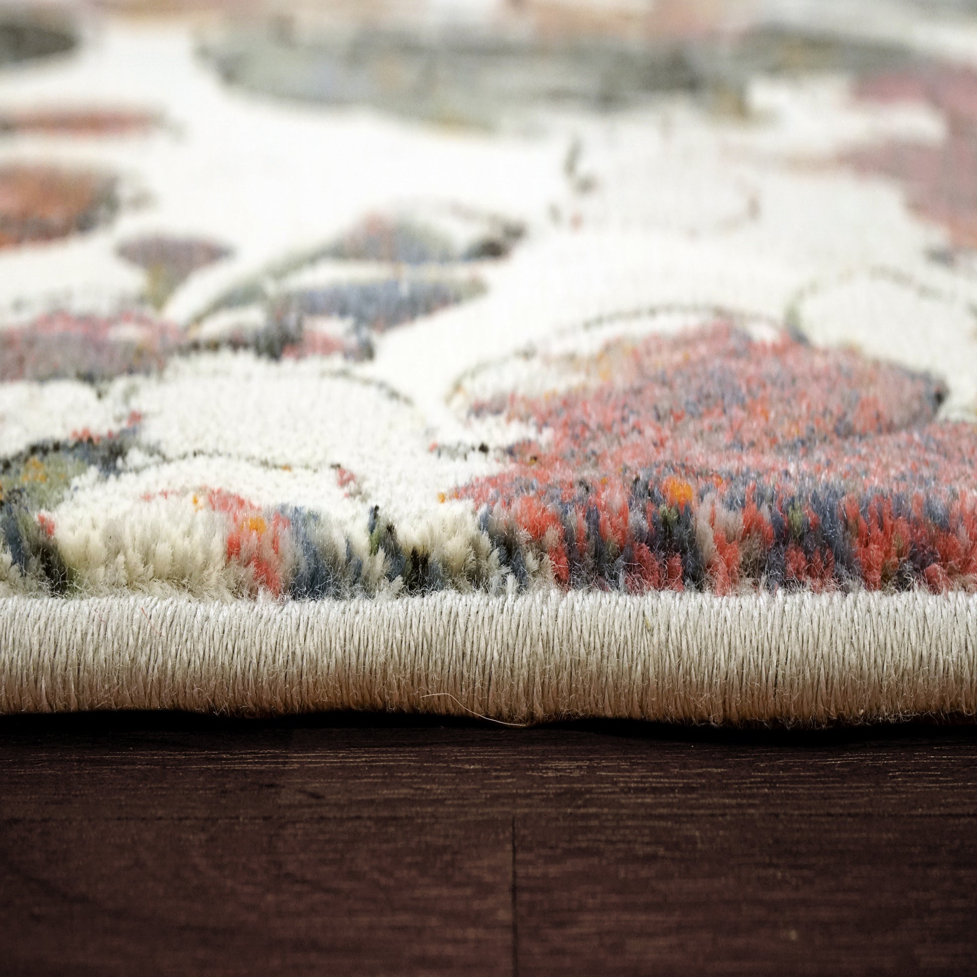 Eclipse Contemporary Beige/Multi Floral Medium Pile Rug