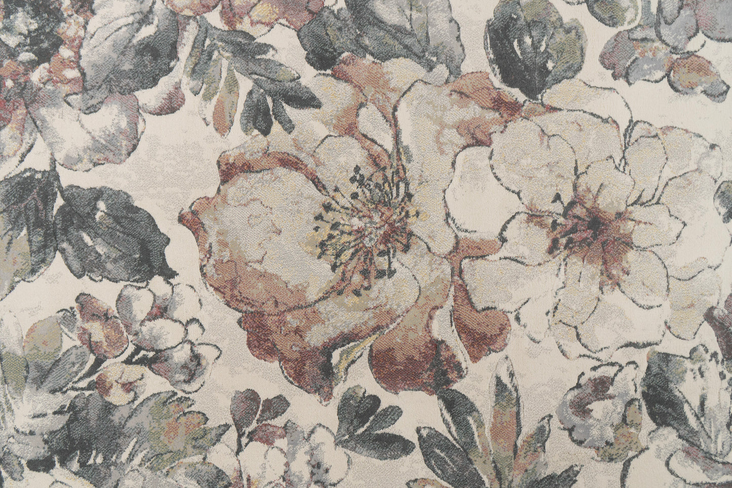 Eclipse Contemporary Cream/Multi Floral Medium Pile Rug