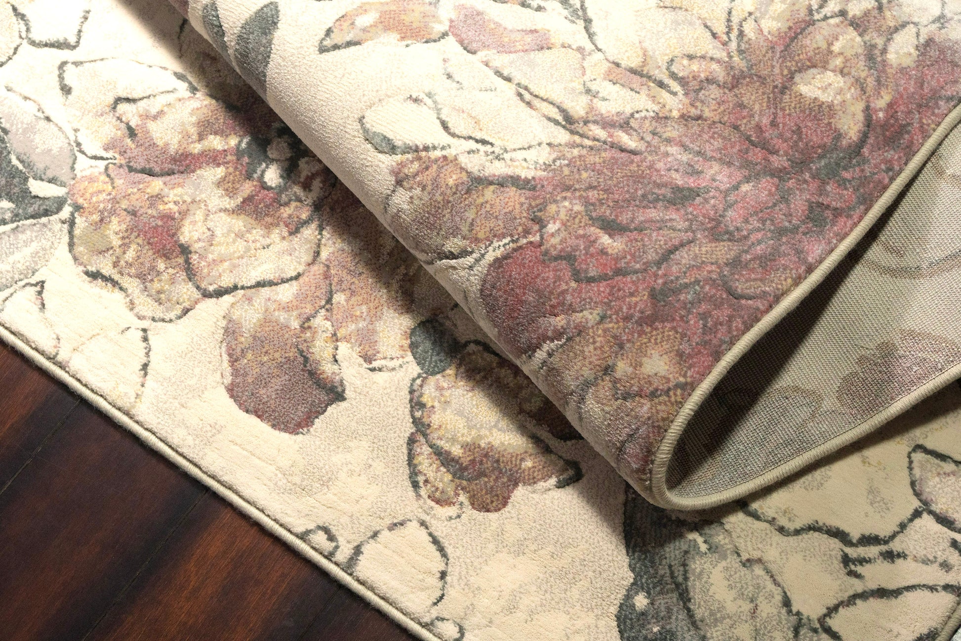 Eclipse Contemporary Cream/Multi Floral Medium Pile Rug