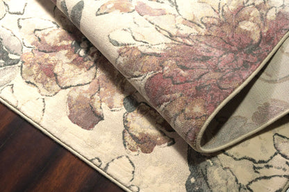 Eclipse Contemporary Cream/Multi Floral Medium Pile Rug