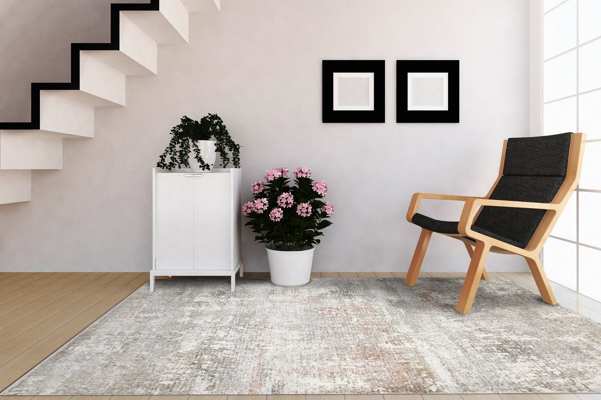 Eclipse Contemporary Beige/Grey Abstract Medium Pile Rug