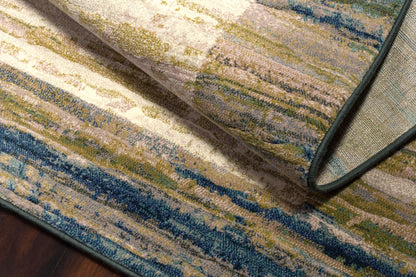 Eclipse Contemporary Blue/Grey Modern Medium Pile Rug
