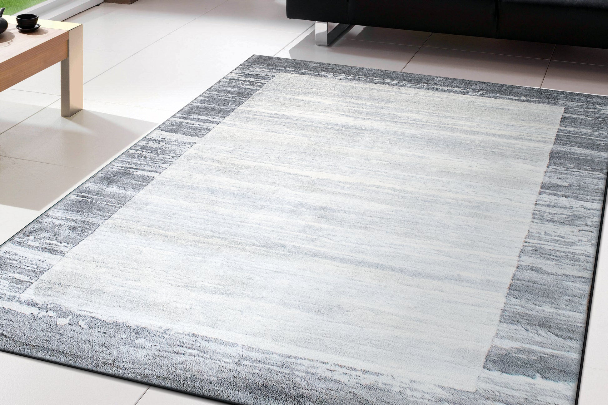 Eclipse Contemporary Grey Modern Medium Pile Rug