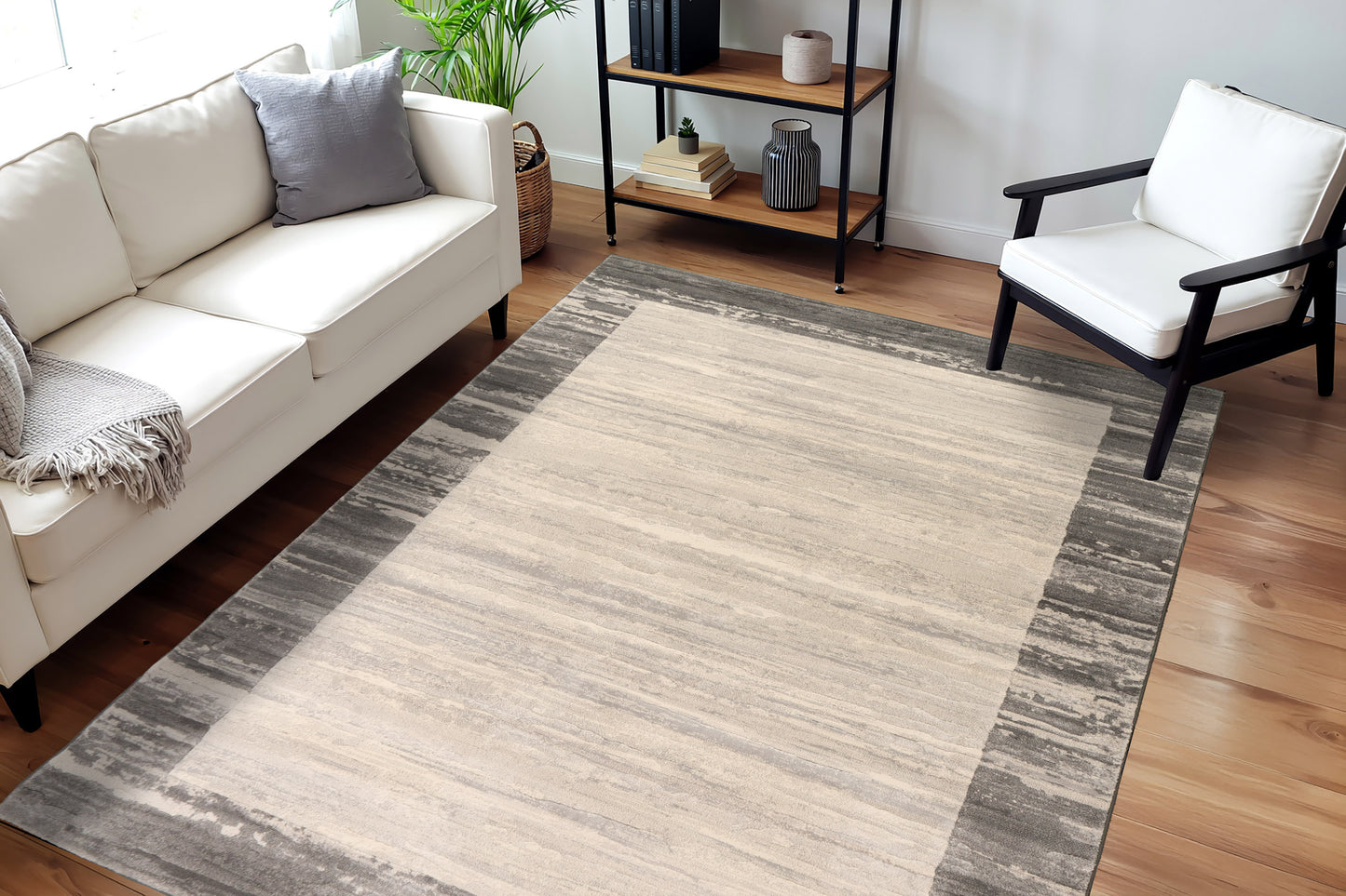 Eclipse Contemporary Grey Modern Medium Pile Rug