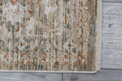 Flare Traditional Beige/Grey/Ivory Medallion Low Pile Rug