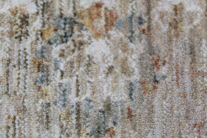 Flare Traditional Beige/Grey/Ivory Medallion Low Pile Rug