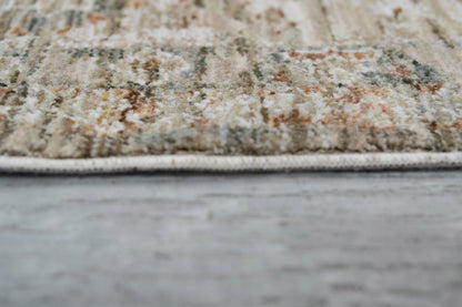 Flare Traditional Beige/Grey/Ivory Medallion Low Pile Rug