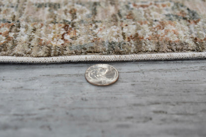 Flare Traditional Beige/Grey/Ivory Medallion Low Pile Rug
