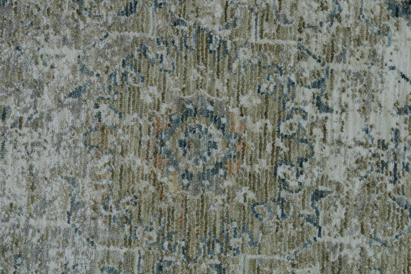 Flare Traditional Beige/Ivory/Blue Medallion Low Pile Rug