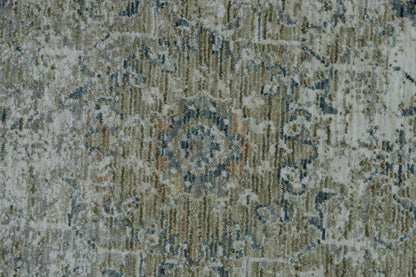 Flare Traditional Beige/Ivory/Blue Medallion Low Pile Rug