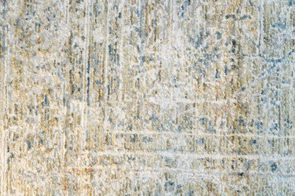 Flare Traditional Beige/Ivory/Blue Medallion Low Pile Rug