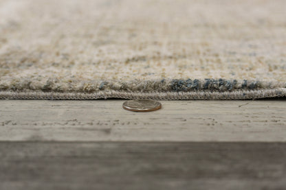 Flare Traditional Beige/Ivory/Blue Medallion Low Pile Rug
