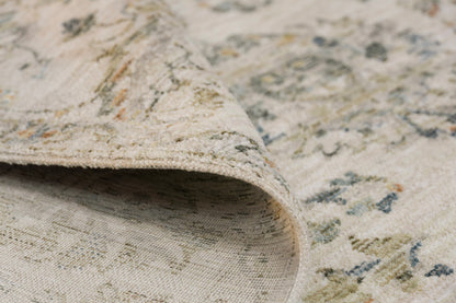 Flare Traditional Beige/Blue Floral Low Pile Rug