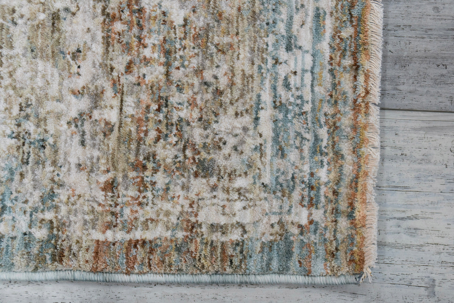 Flare Traditional Beige/Ivory/Blue Medallion Low Pile Rug