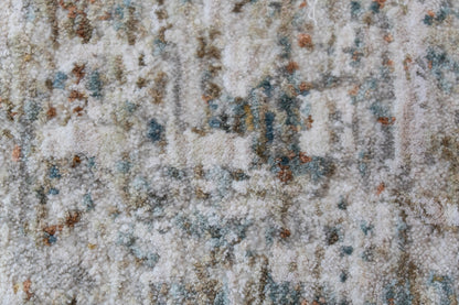 Flare Traditional Beige/Ivory/Blue Medallion Low Pile Rug
