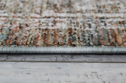 Flare Traditional Beige/Ivory/Blue Medallion Low Pile Rug