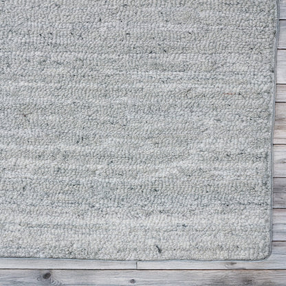 Forever Modern White/Silver Striped Low Pile Rug