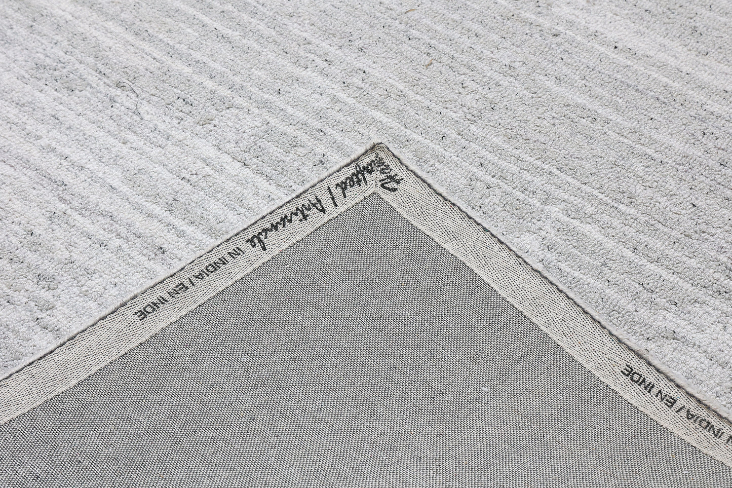 Forever Modern White/Silver Striped Low Pile Rug