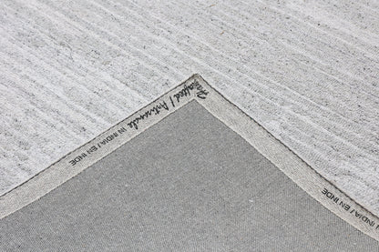 Forever Modern White/Silver Striped Low Pile Rug