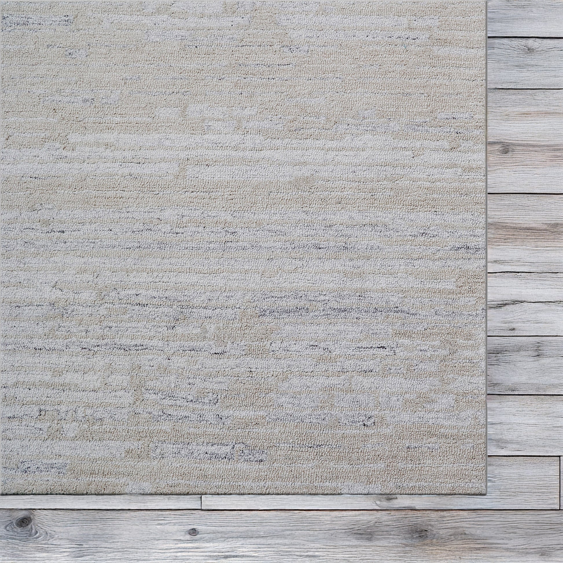 Forever Modern Light Beige Striped Low Pile Rug