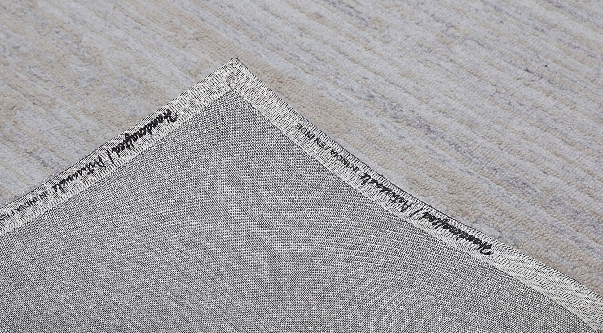 Forever Modern Light Beige Striped Low Pile Rug