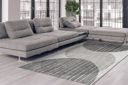 Forever Modern Silver/Grey Geometric Low Pile Rug