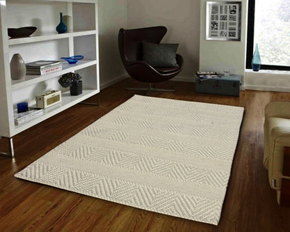 Grove Modern Ivory Geometric Medium Pile Rug