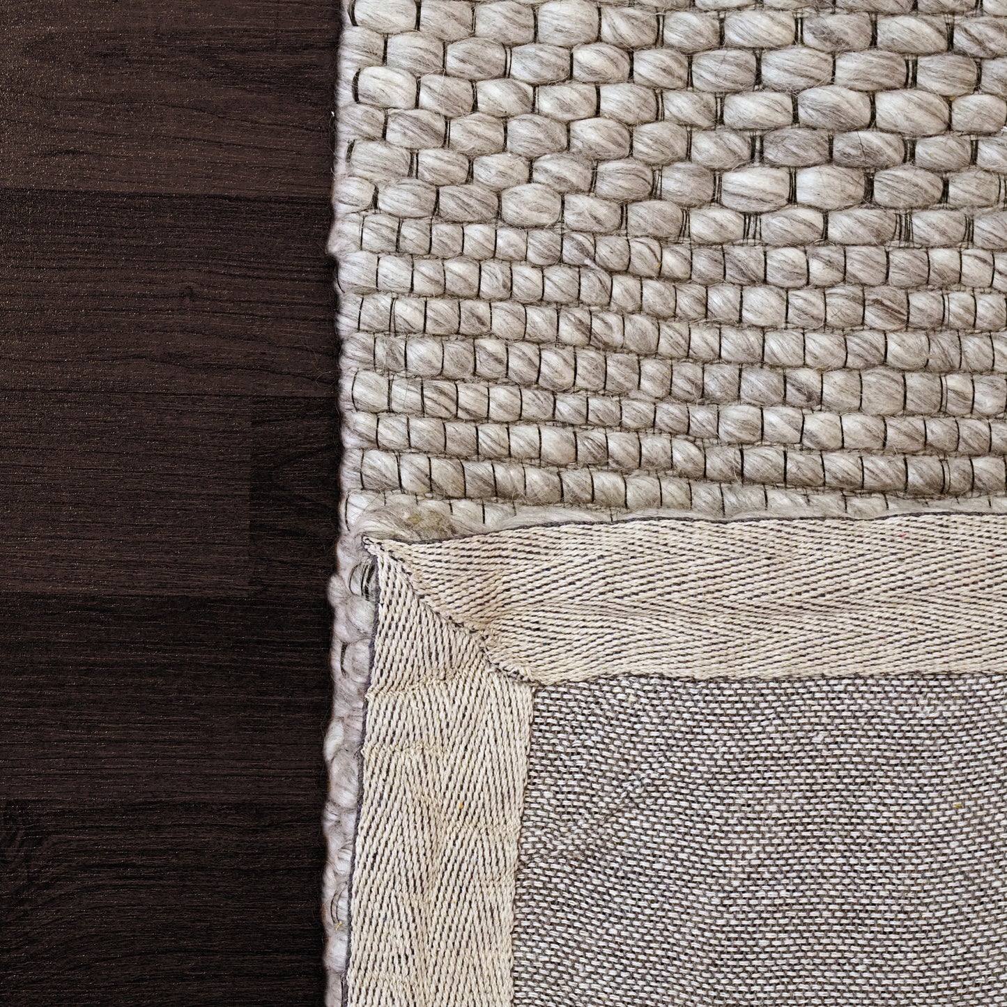 Grove Contemporary Natural Grey Striped Medium Pile Rug