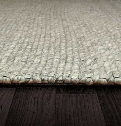 Grove Contemporary Natural Grey Striped Medium Pile Rug