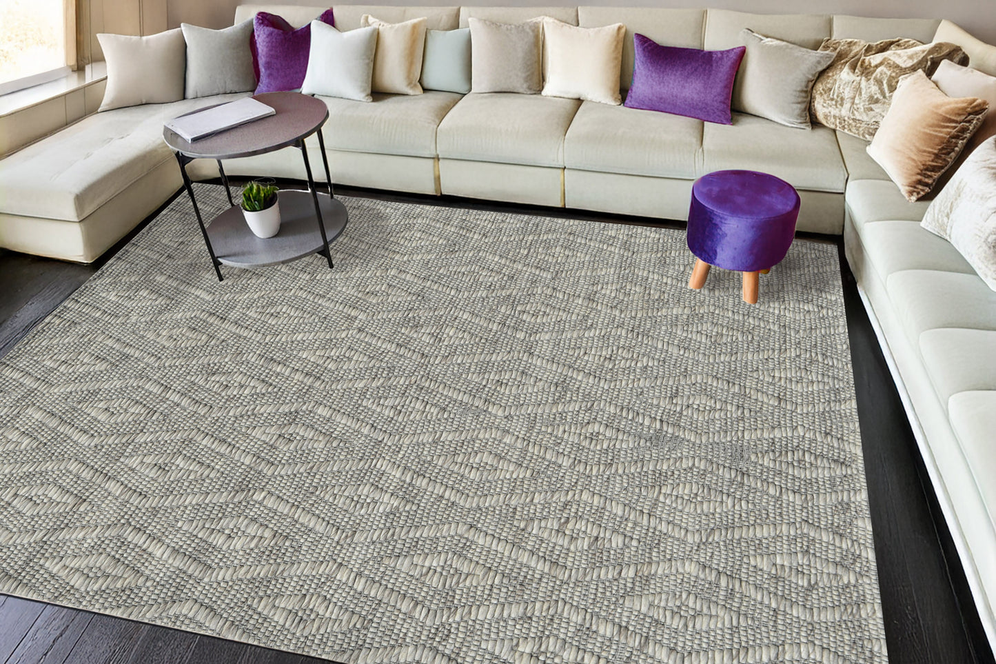Grove Contemporary Mix Grey Geometric Medium Pile Rug