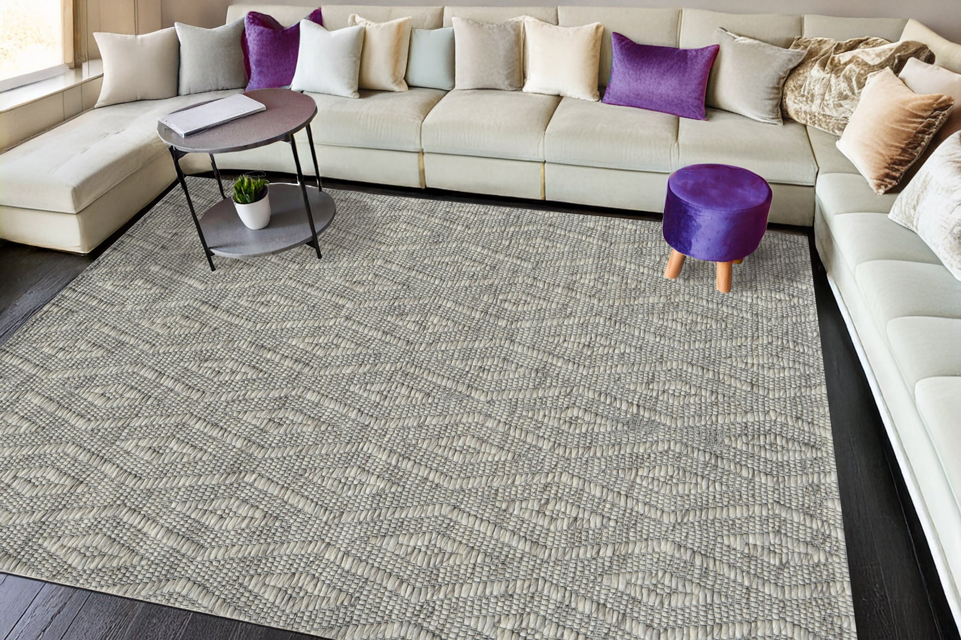 Grove Contemporary Mix Grey Geometric Medium Pile Rug