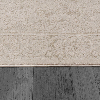 Hamilton Traditional Cream Floral Medium Pile Rug