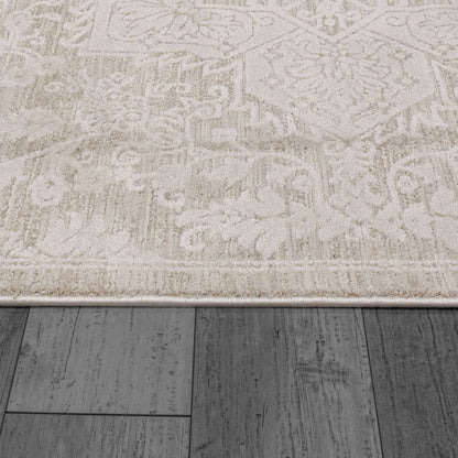 Hamilton Traditional Cream Medallion Medium Pile Rug