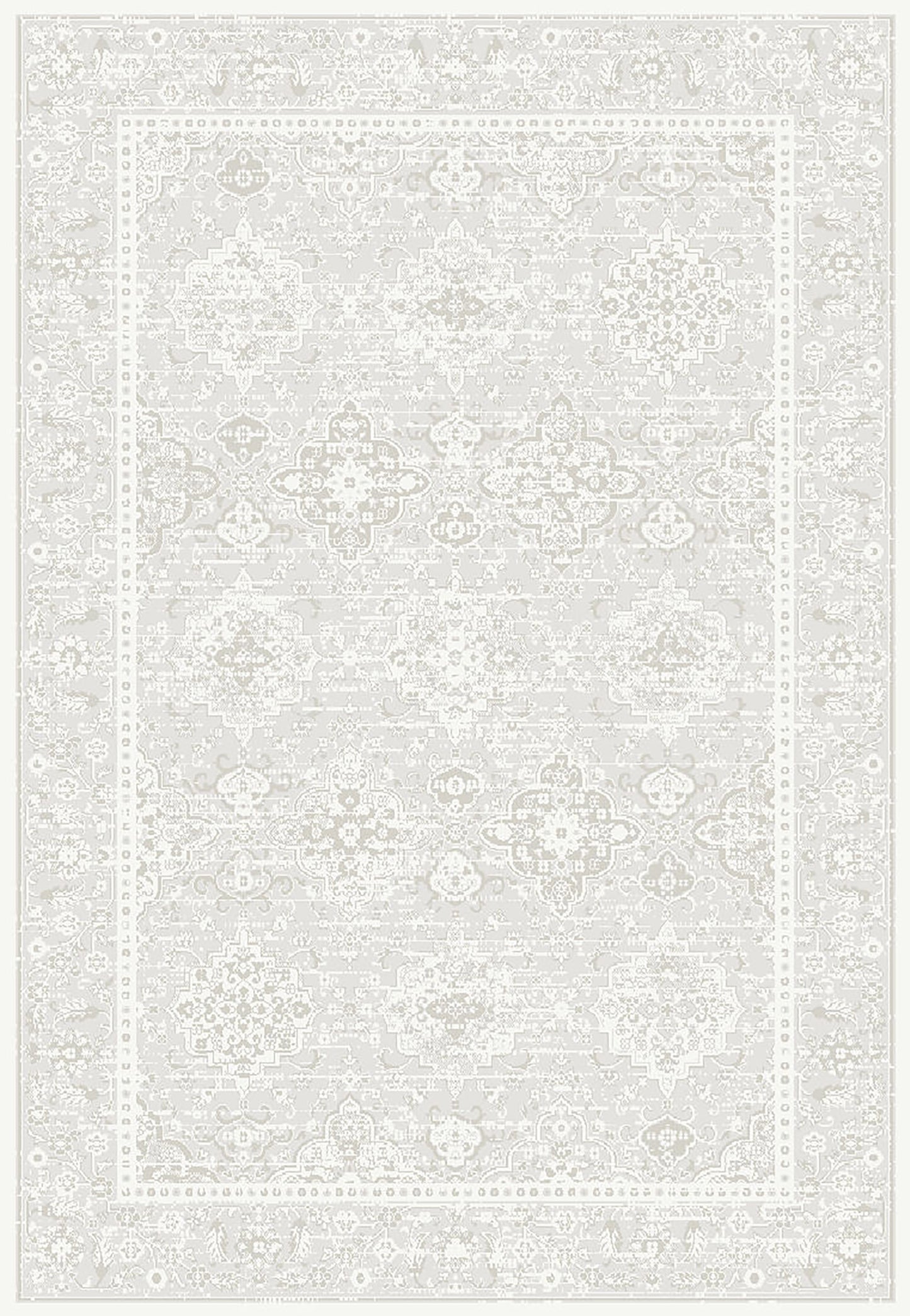 Hamilton Traditional Ivory/Grey Medallion Medium Pile Rug