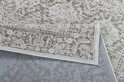 Hamilton Traditional Grey/Dark Grey Medallion Medium Pile Rug