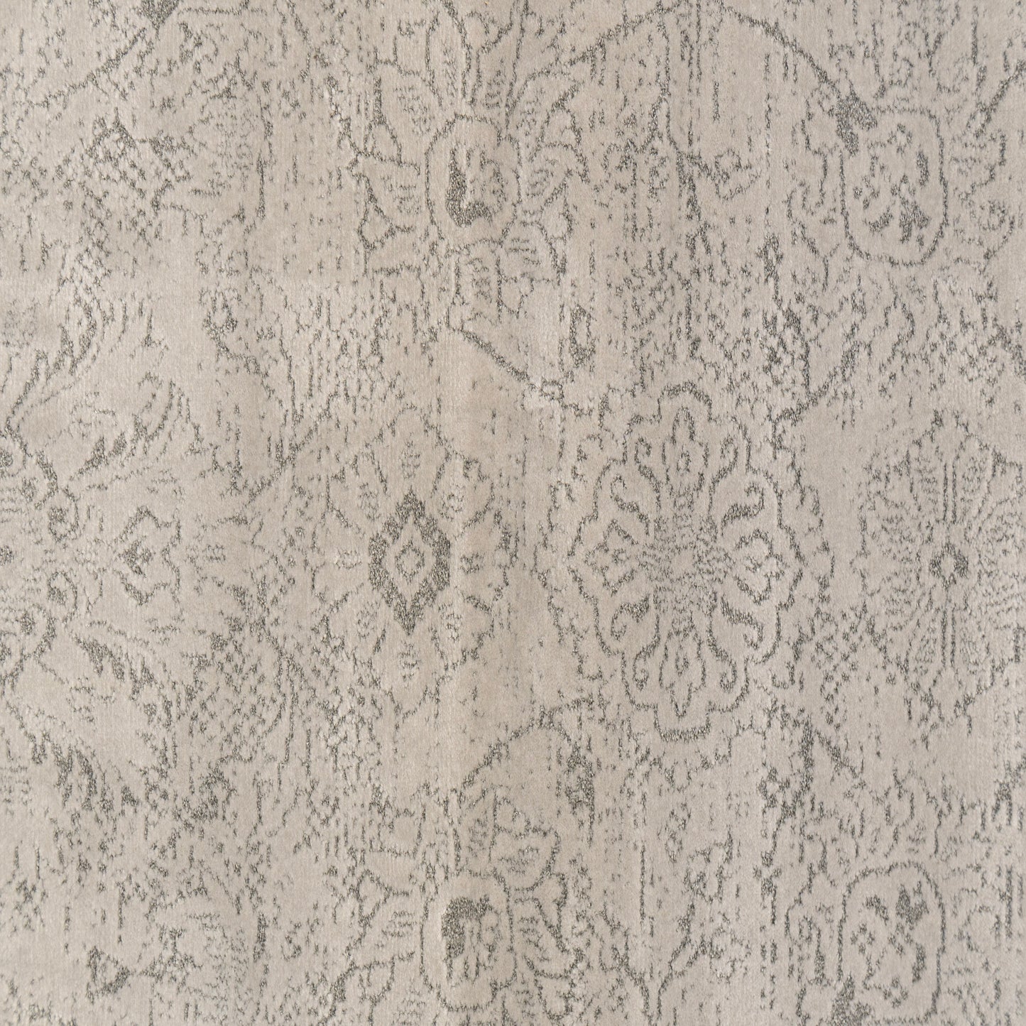 Harmony Contemporary Ivory/Blue Damask Medium Pile Rug