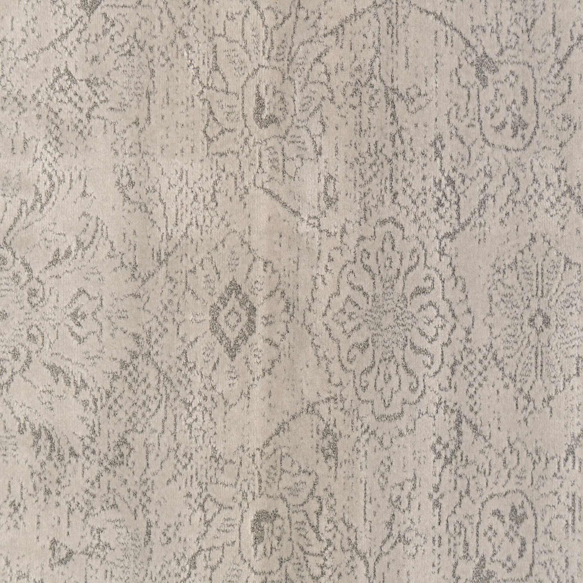 Harmony Contemporary Ivory/Blue Damask Medium Pile Rug
