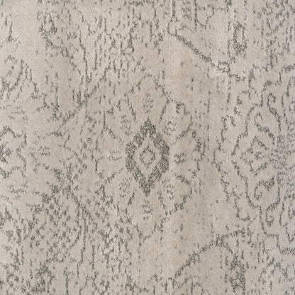 Harmony Contemporary Ivory/Blue Damask Medium Pile Rug