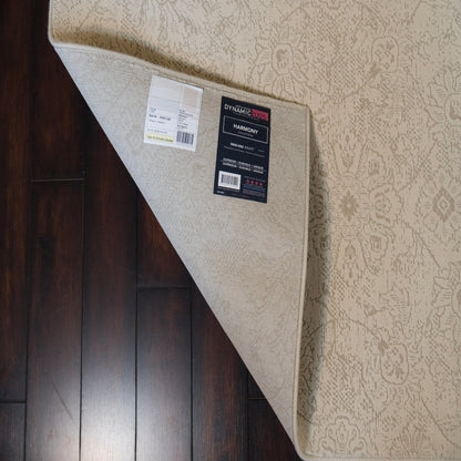 Harmony Contemporary Ivory/Beige Damask Medium Pile Rug