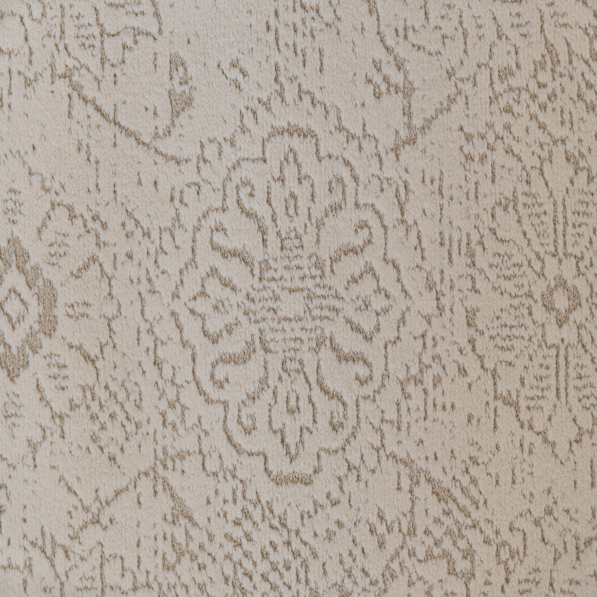 Harmony Contemporary Ivory/Beige Damask Medium Pile Rug