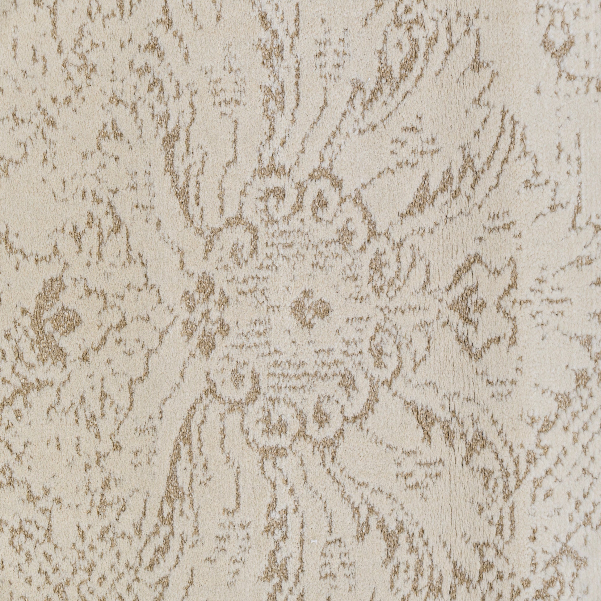Harmony Contemporary Beige/Ivory Damask Medium Pile Rug